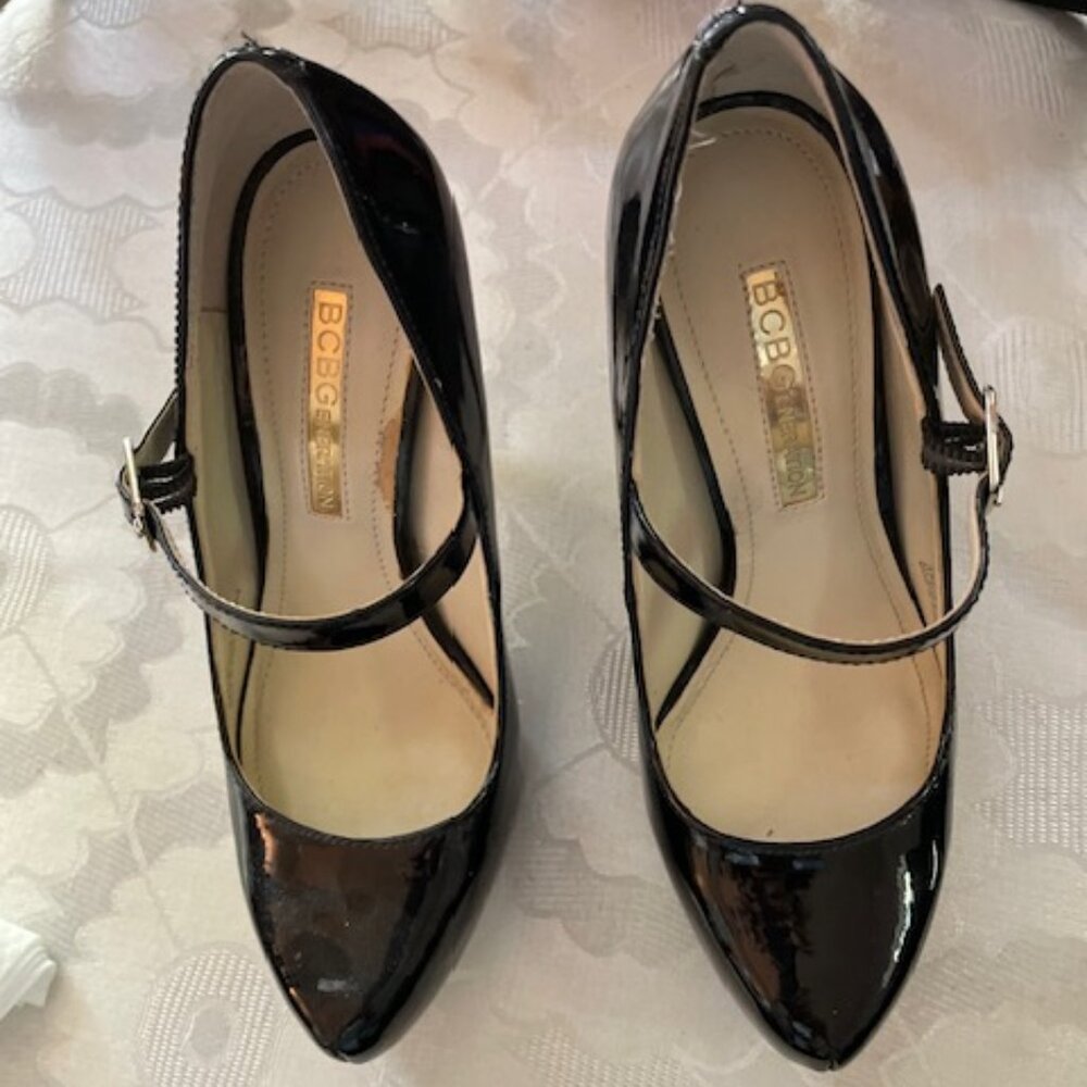 Size 4 Patent leather strap stilettos